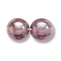 Bead, Preciosa Czech Druk Glass, 10mm Round Bead - Transparent Amethyst with Lustre Finish (Hole Size 1.1mm)