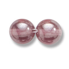 Bead, Preciosa Czech Druk Glass, 10mm Round Bead - Transparent Light Amethyst with Lustre Finish (Hole Size 1.1mm)