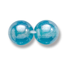 Bead, Preciosa Czech Druk Glass, 10mm Round Bead - Transparent Light Aqua with Lustre Finish (Hole Size 1.1mm)