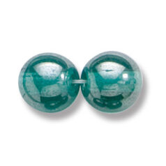 Bead, Preciosa Czech Druk Glass, 10mm Round Bead - Transparent Light Green Aqua with Lustre Finish (Hole Size 1.1mm)