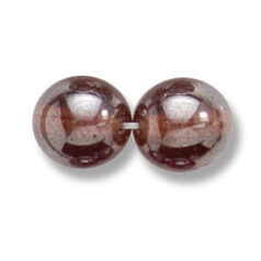 Bead, Preciosa Czech Druk Glass, 10mm Round Bead - Transparent Madeira Brown with Lustre Finish (Hole Size 1.1mm)