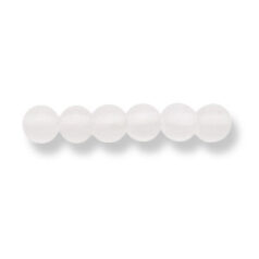 Bead, Preciosa Czech Druk Glass, 4mm Round Bead - Crystal with Matte Finish (Hole Size 0.9mm)