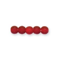 Bead, Preciosa Czech Druk Glass, 4mm Round Bead - Light Siam with Matte Finish (Hole Size 0.9mm)