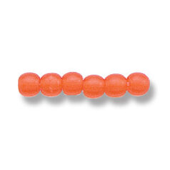Bead, Preciosa Czech Druk Glass, 4mm Round Bead - Orange with Matte Finish (Hole Size 0.9mm)