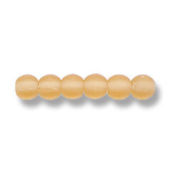 Bead, Preciosa Czech Druk Glass, 4mm Round Bead - Topaz with Matte Finish (Hole Size 0.9mm)