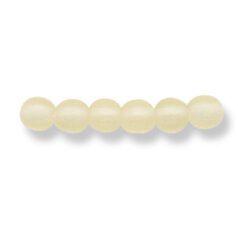 Bead, Preciosa Czech Druk Glass, 4mm Round Bead - Light Yellow with Matte Finish (Hole Size 0.9mm)