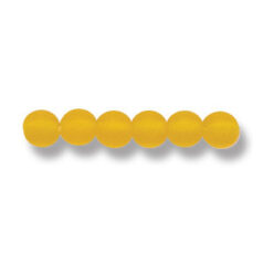Bead, Preciosa Czech Druk Glass, 4mm Round Bead - Dark Yellow with Matte Finish (Hole Size 0.9mm)