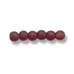 Bead, Preciosa Czech Druk Glass, 4mm Round Bead - Garnet with Matte Finish (Hole Size 0.9mm)