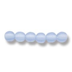 Bead, Preciosa Czech Druk Glass, 4mm Round Bead - Light Sapphire with Matte Finish (Hole Size 0.9mm)
