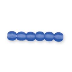 Bead, Preciosa Czech Druk Glass, 4mm Round Bead - Dark Sapphire with Matte Finish (Hole Size 0.9mm)