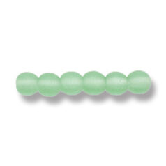 Bead, Preciosa Czech Druk Glass, 4mm Round Bead - Peridot with Matte Finish (Hole Size 0.9mm)