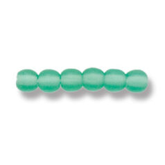 Bead, Preciosa Czech Druk Glass, 4mm Round Bead - Light Emerald with Matte Finish (Hole Size 0.9mm)