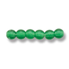 Bead, Preciosa Czech Druk Glass, 4mm Round Bead - Emerald with Matte Finish (Hole Size 0.9mm)