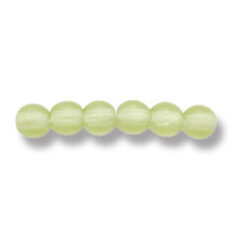 Bead, Preciosa Czech Druk Glass, 4mm Round Bead - Light Olive Green with Matte Finish (Hole Size 0.9mm)