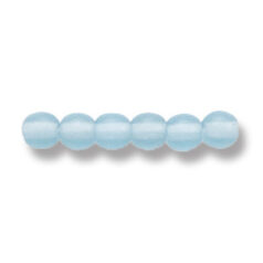 Bead, Preciosa Czech Druk Glass, 4mm Round Bead - Light Aqua with Matte Finish (Hole Size 0.9mm)