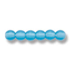 Bead, Preciosa Czech Druk Glass, 4mm Round Bead - Aqua with Matte Finish (Hole Size 0.9mm)