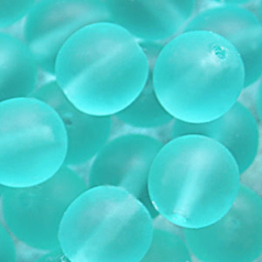 Bead, Preciosa Czech Druk Glass, 4mm Round Bead - Light Green Aqua with Matte Finish (Hole Size 0.9mm)
