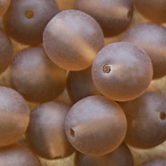 Bead, Preciosa Czech Druk Glass, 4mm Round Bead - Dark Smoke Topaz with Matte Finish (Hole Size 0.9mm)