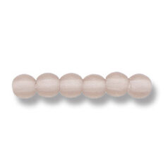 Bead, Preciosa Czech Druk Glass, 4mm Round Bead - Light Smoke Topaz with Matte Finish (Hole Size 0.9mm)