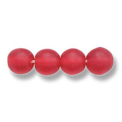 Bead, Preciosa Czech Druk Glass, 6mm Round Bead - Siam with Matte Finish (Hole Size 1.1mm)