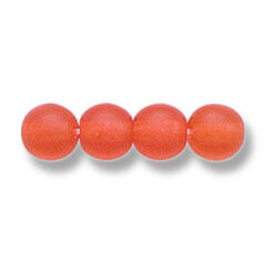 Bead, Preciosa Czech Druk Glass, 6mm Round Bead - Orange with Matte Finish (Hole Size 1.1mm