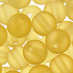 Bead, Preciosa Czech Druk Glass, 6mm Round Bead - Light Topaz with Matte Finish (Hole Size 1.1mm)