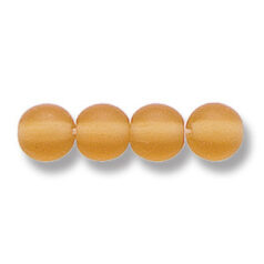 Bead, Preciosa Czech Druk Glass, 6mm Round Bead - Topaz with Matte Finish (Hole Size 1.1mm)