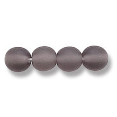 Bead, Preciosa Czech Druk Glass, 6mm Round Bead - Black Diamond with Matte Finish (Hole Size 1.1mm)