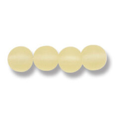 Bead, Preciosa Czech Druk Glass, 6mm Round Bead - Light Yellow with Matte Finish (Hole Size 1.1mm)