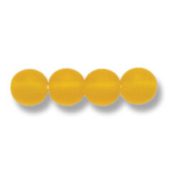 Bead, Preciosa Czech Druk Glass, 6mm Round Bead - Dark Yellow with Matte Finish (Hole Size 1.1mm)