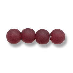 Bead, Preciosa Czech Druk Glass, 6mm Round Bead - Garnet with Matte Finish (Hole Size 1.1mm)
