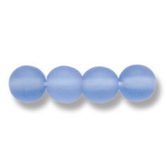 Bead, Preciosa Czech Druk Glass, 6mm Round Bead - Light Sapphire with Matte Finish (Hole Size 1.1mm)