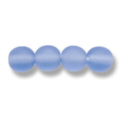 Bead, Preciosa Czech Druk Glass, 6mm Round Bead - Sapphire with Matte Finish (Hole Size 1.1mm)