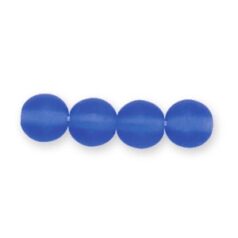 Bead, Preciosa Czech Druk Glass, 6mm Round Bead - Dark Sapphire with Matte Finish (Hole Size 1.1mm)