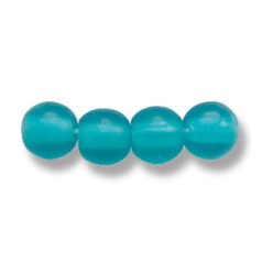 Bead, Preciosa Czech Druk Glass, 6mm Round Bead - Green Aqua with Matte Finish (Hole Size 1.1mm)