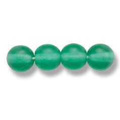 Bead, Preciosa Czech Druk Glass, 6mm Round Bead - Light Emerald with Matte Finish (Hole Size 1.1mm)