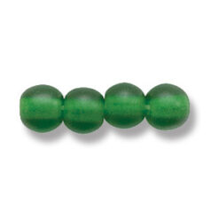 Bead, Preciosa Czech Druk Glass, 6mm Round Bead - Emerald with Matte Finish (Hole Size 1.1mm)