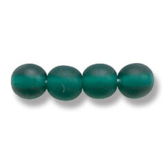 Bead, Preciosa Czech Druk Glass, 6mm Round Bead - Light Teal with Matte Finish (Hole Size 1.1mm)