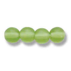 Bead, Preciosa Czech Druk Glass, 6mm Round Bead - Light Olive Green with Matte Finish (Hole Size 1.1mm)