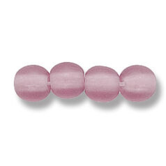 Bead, Preciosa Czech Druk Glass, 6mm Round Bead - Amethyst with Matte Finish (Hole Size 1.1mm)