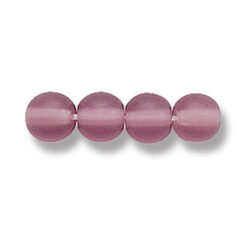 Bead, Preciosa Czech Druk Glass, 6mm Round Bead - Dark Amethyst with Matte Finish (Hole Size 1.1mm)