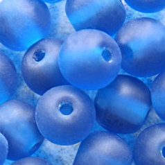 Bead, Preciosa Czech Druk Glass, 6mm Round Bead - Dark Aqua with Matte Finish (Hole Size 1.1mm)