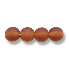 Bead, Preciosa Czech Druk Glass, 6mm Round Bead - Madeira Brown with Matte Finish (Hole Size 1.1mm)