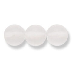 Bead, Preciosa Czech Druk Glass, 8mm Round Bead - Crystal with Matte Finish (Hole Size 1.1mm)