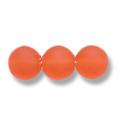 Bead, Preciosa Czech Druk Glass, 8mm Round Bead - Orange with Matte Finish (Hole Size 1.1mm)