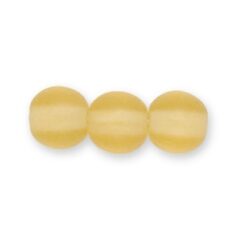 Bead, Preciosa Czech Druk Glass, 8mm Round Bead - Light Topaz with Matte Finish (Hole Size 1.1mm)