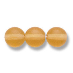 Bead, Preciosa Czech Druk Glass, 8mm Round Bead - Topaz with Matte Finish (Hole Size 1.1mm)