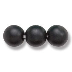 Bead, Preciosa Czech Druk Glass, 8mm Round Bead - Opaque Black with Matte Finish(Hole Size 1.1mm)