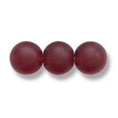 Bead, Preciosa Czech Druk Glass, 8mm Round Bead - Garnet with Matte Finish (Hole Size 1.1mm)