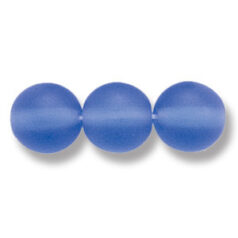 Bead, Preciosa Czech Druk Glass, 8mm Round Bead - Sapphire with Matte Finish (Hole Size 1.1mm)